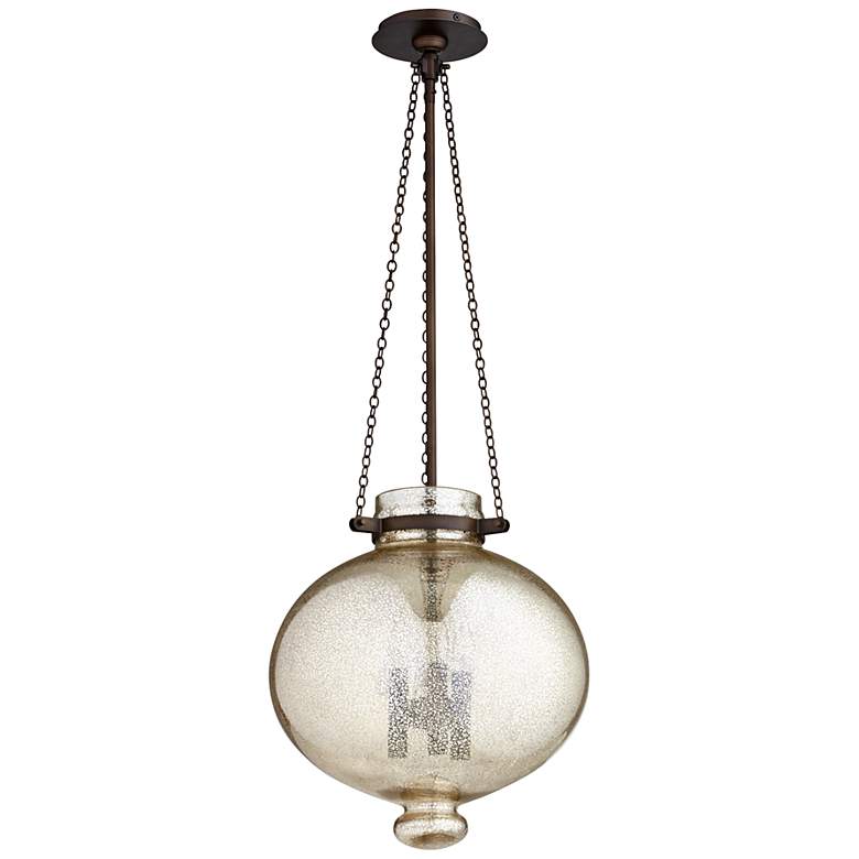 Image 2 Cydney 13 3/4" Wide Bronze Golden Glass Pendant