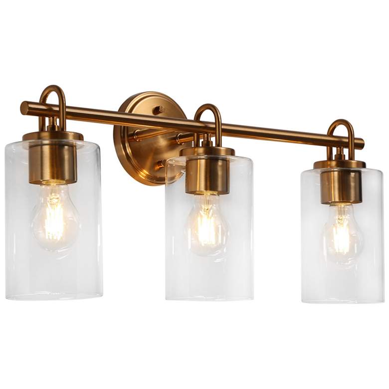 Image 1 Cylin 3-Light Gold Bathroom Vanity Light