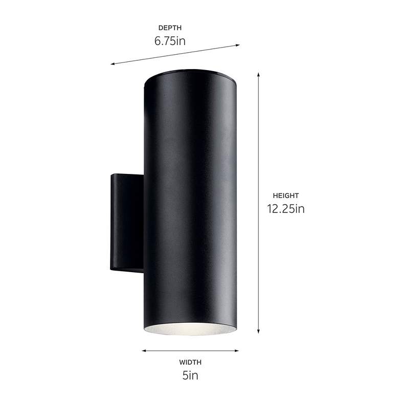 Image 2 Cylinder 12 1/4" High Black Climates LED Outdoor Wall Light more views