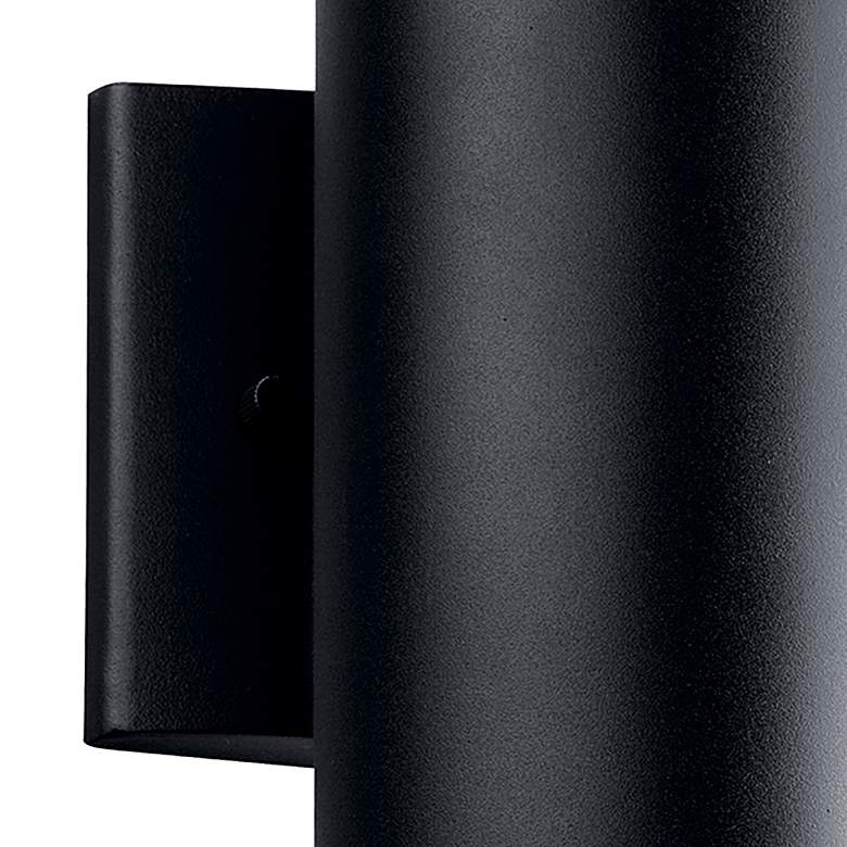 Image 4 Cylinder 12"H Textured Black Up-Down LED Outdoor Wall Light more views