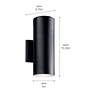 5_Cylinder 12"H Textured Black Up-Down LED Outdoor Wall Light more views