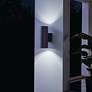 7_Cylinder 12"H Textured Black Up-Down LED Outdoor Wall Light more views