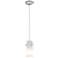 Cylinder 4" Wide Brushed Steel Cord Hung Pendant w/ Opal Glass Shade