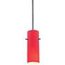 Cylinder 4" Wide Red Glass LED Mini Pendant