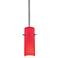 Cylinder 4" Wide Red Glass LED Mini Pendant
