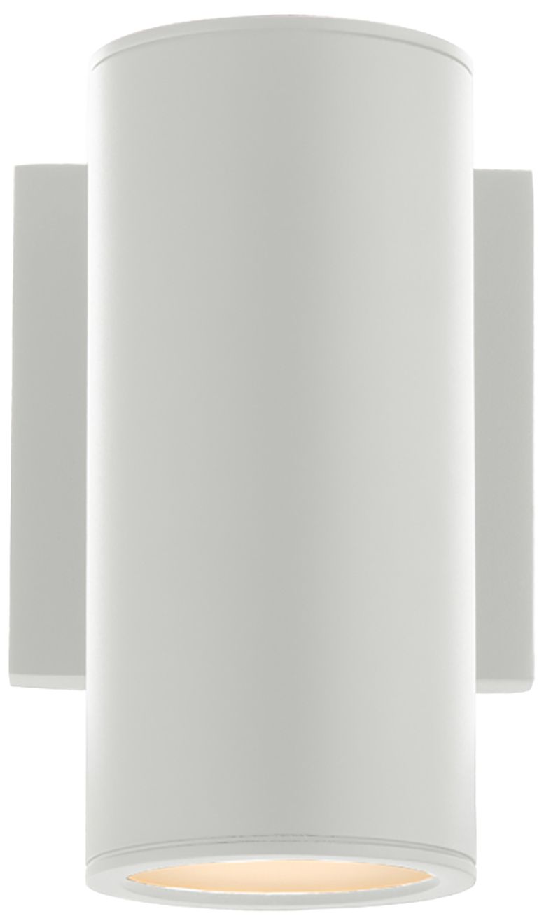 Image 3 Cylinder 7.13"H x 3"W 1-Light Outdoor Wall Light in White more views