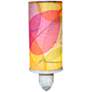 Cylinder 7" High Multi-Color Banyan Leaf Plug-In Night Light