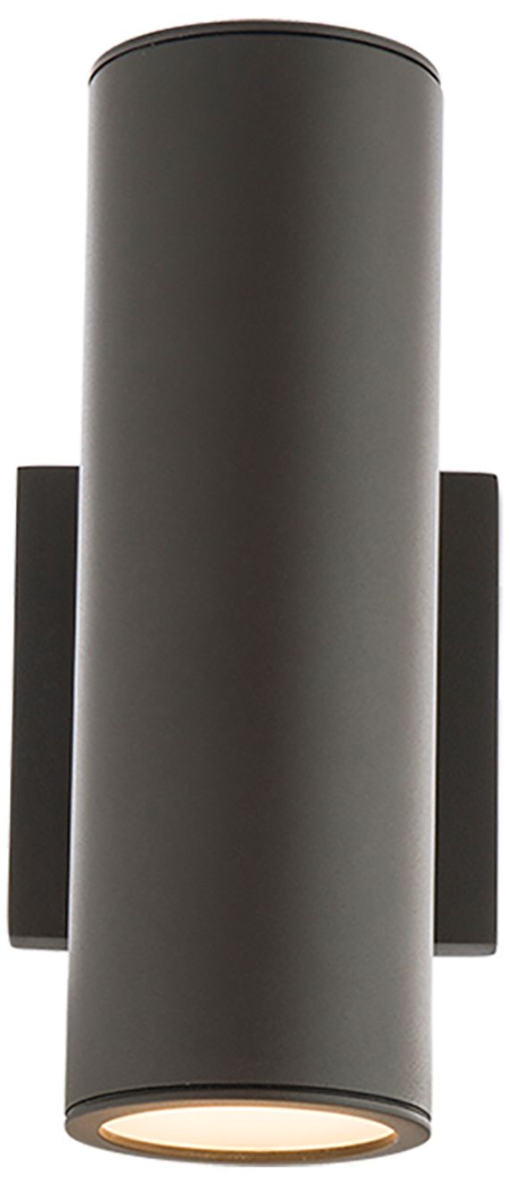 Image 2 Cylinder 9.88"H x 3"W 2-Light Outdoor Wall Light in Bronze more views
