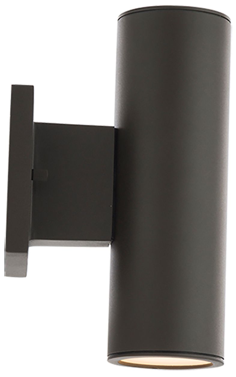 Image 3 Cylinder 9.88"H x 3"W 2-Light Outdoor Wall Light in Bronze more views