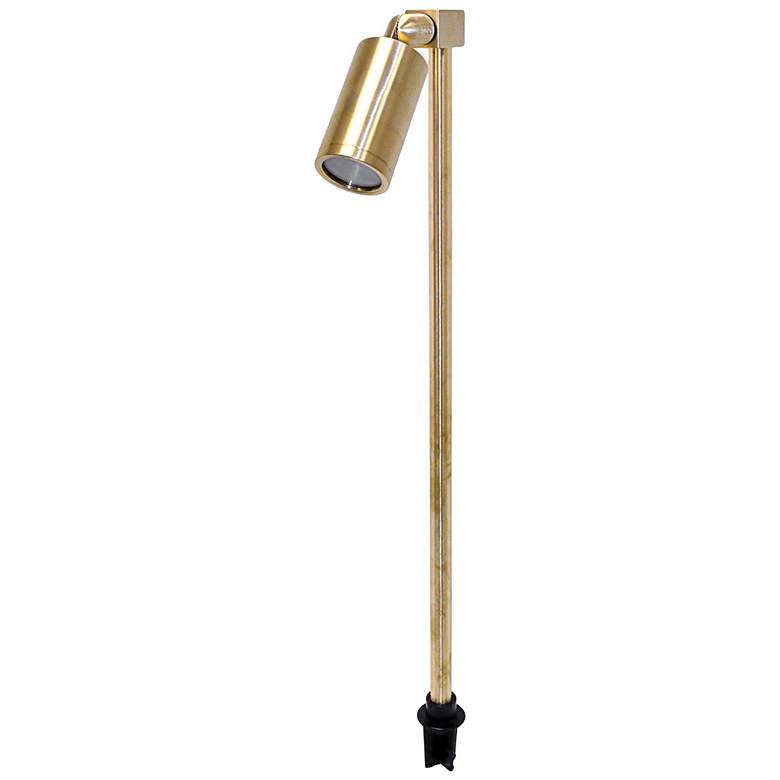 Image 1 Cylinder Bullet 26" High Brass LED Landscape Path Light