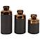 Cylinder Copper and Matte Gray Decorative Vases Set of 3