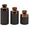 Cylinder Copper and Matte Gray Decorative Vases Set of 3