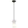 Cylinder - E26 LED Cord Pendant - Oil Rubbed Bronze Finish, Opal Glass