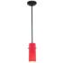 Cylinder - E26 LED Rod Pendant - Oil Rubbed Bronze Finish, Red Glass Shade