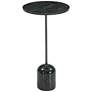 Cyllene 14" Wide Black Marble Round Accent Table
