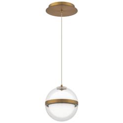 Cyllindra 6.38"H x 5.88"W 1-Light Mini-Pendant in Aged Brass