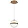 Cyllindra 6.38"H x 5.88"W 1-Light Mini-Pendant in Aged Brass
