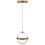 2_Cyllindra 6.38"H x 5.88"W 1-Light Mini-Pendant in Aged Brass more views