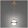 3_Cyllindra 6.38"H x 5.88"W 1-Light Mini-Pendant in Aged Brass more views