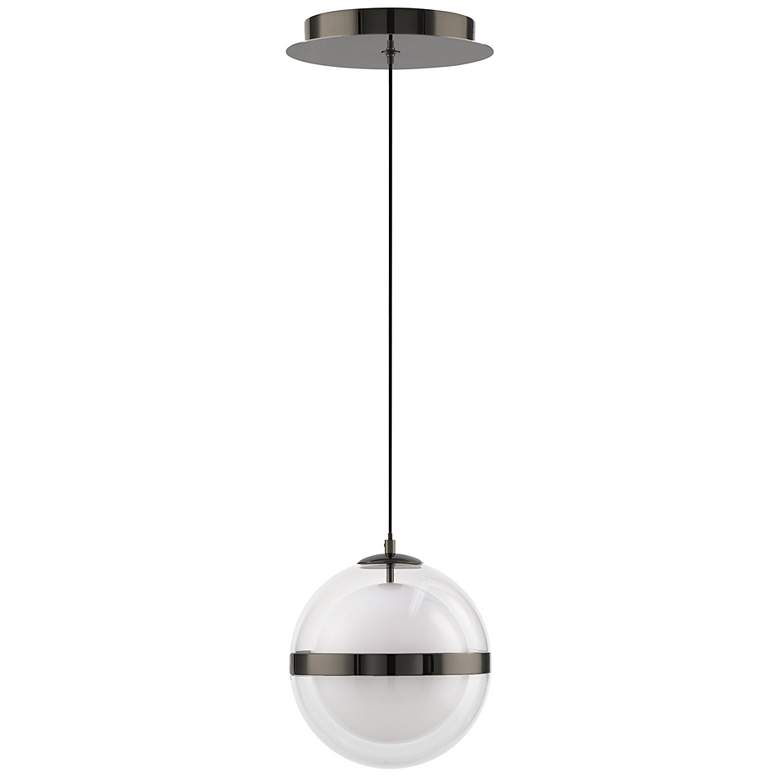 Image 2 Cyllindra 6.38"H x 5.88"W 1-Light Mini-Pendant in Black Chrome more views