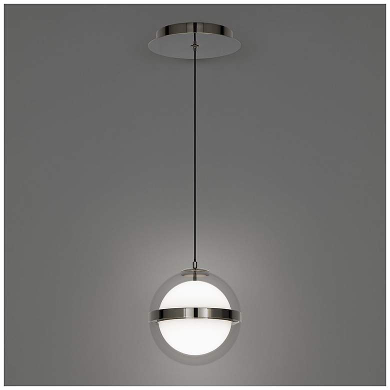Image 4 Cyllindra 6.38"H x 5.88"W 1-Light Mini-Pendant in Black Chrome more views