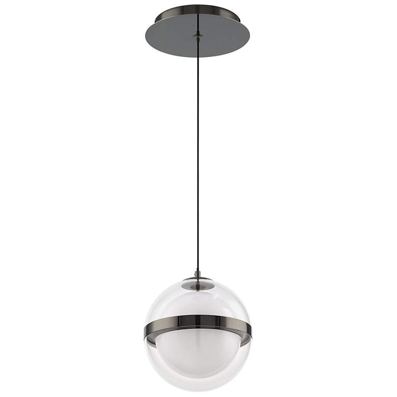 Image 3 Cyllindra 6.38"H x 5.88"W 1-Light Mini-Pendant in Black Chrome more views