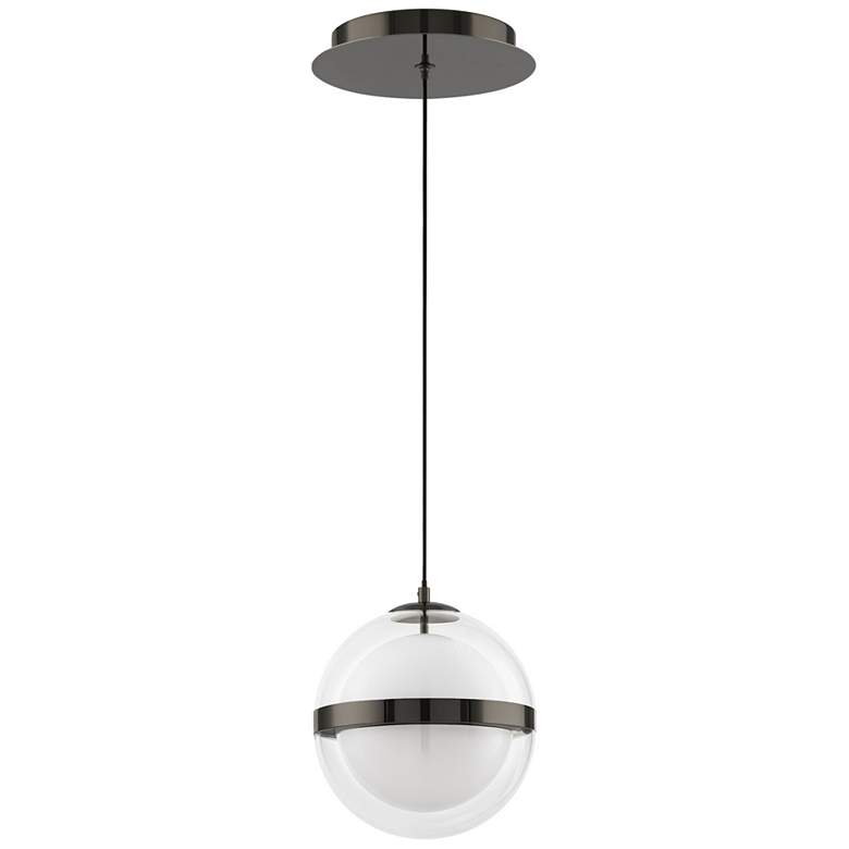 Image 1 Cyllindra 6.38"H x 5.88"W 1-Light Mini-Pendant in Black Chrome