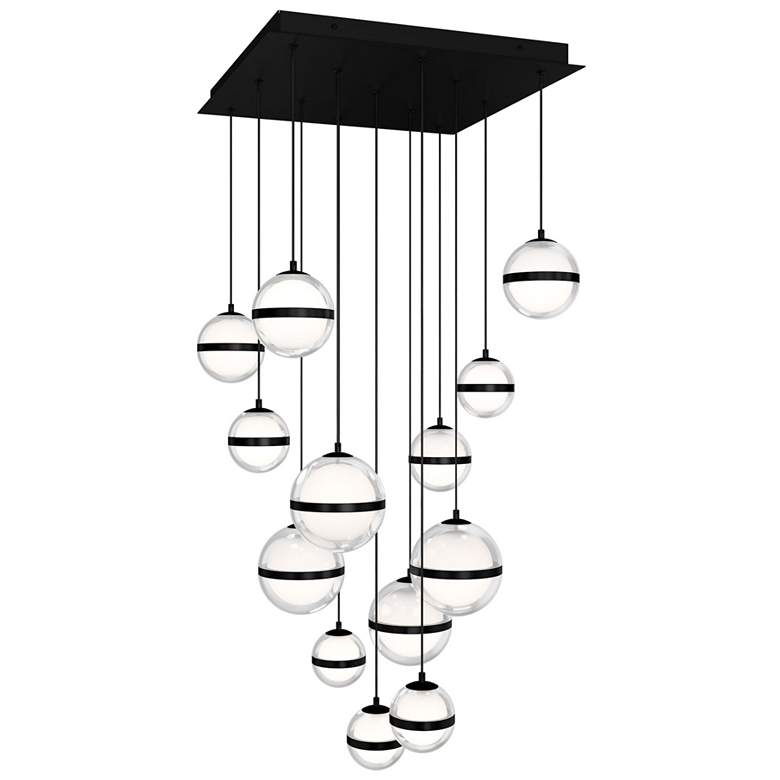 Image 1 Cyllindra 6.38"H x 5.88"W 13-Light Multi-Light Pendant in Black Chrome