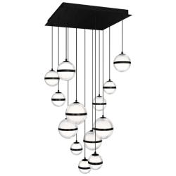 Cyllindra 6.38"H x 5.88"W 13-Light Multi-Light Pendant in Black Chrome