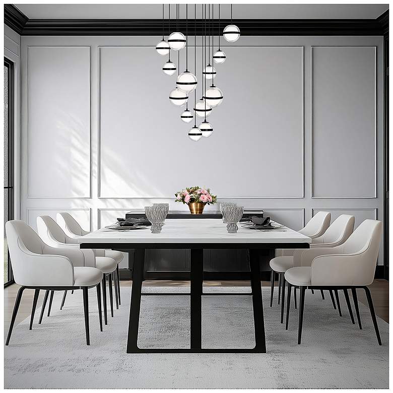 Image 5 Cyllindra 6.38"H x 5.88"W 13-Light Multi-Light Pendant in Black Chrome more views