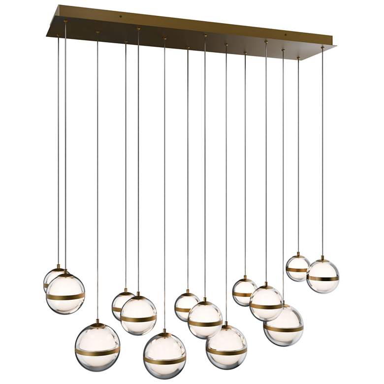 Image 1 Cyllindra 6.38"H x 5.88"W 14-Light Multi-Light Pendant in Aged Brass