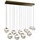 Cyllindra 6.38"H x 5.88"W 14-Light Multi-Light Pendant in Aged Brass