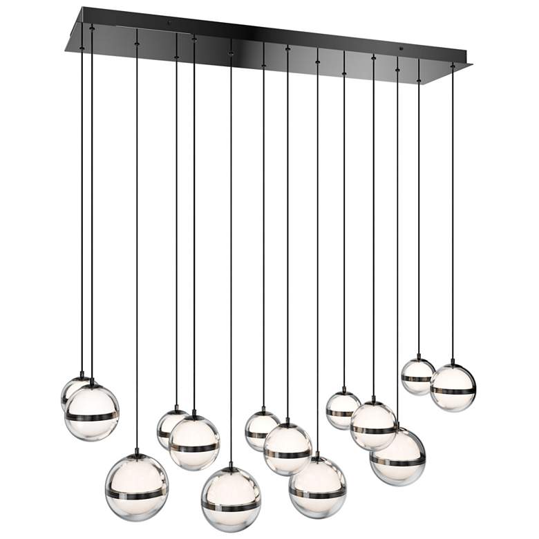 Image 1 Cyllindra 6.38"H x 5.88"W 14-Light Multi-Light Pendant in Black Chrome