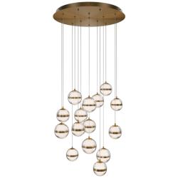 Cyllindra 6.38"H x 5.88"W 15-Light Multi-Light Pendant in Aged Brass