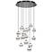 Cyllindra 6.38"H x 5.88"W 15-Light Multi-Light Pendant in Black Chrome