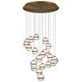 1_Cyllindra 6.38"H x 5.88"W 21-Light Multi-Light Pendant in Aged Brass