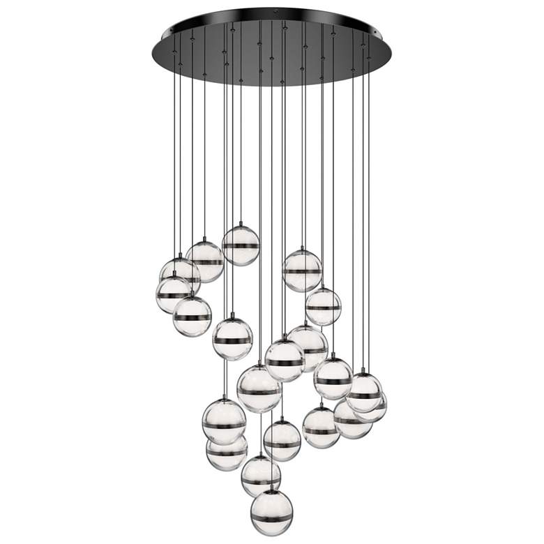 Image 1 Cyllindra 6.38"H x 5.88"W 21-Light Multi-Light Pendant in Black Chrome