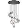 1_Cyllindra 6.38"H x 5.88"W 21-Light Multi-Light Pendant in Black Chrome