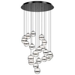 Cyllindra 6.38"H x 5.88"W 21-Light Multi-Light Pendant in Black Chrome