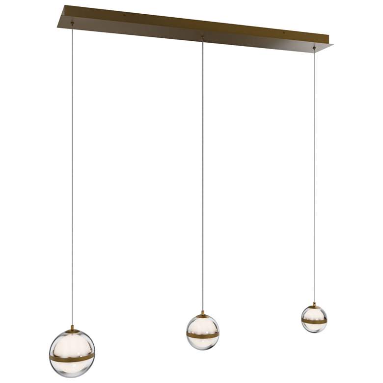 Image 1 Cyllindra 6.38"H x 5.88"W 3-Light Multi-Light Pendant in Aged Brass