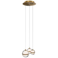 Cyllindra 6.38"H x 5.88"W 3-Light Multi-Light Pendant in Aged Brass