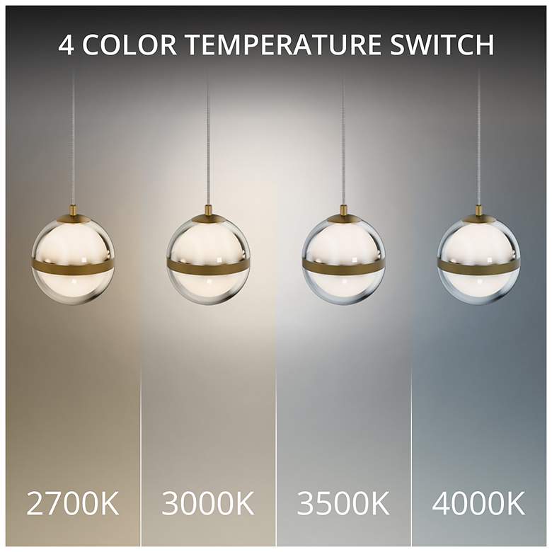 Image 3 Cyllindra 6.38"H x 5.88"W 3-Light Multi-Light Pendant in Aged Brass more views