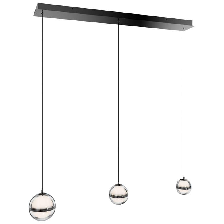 Image 1 Cyllindra 6.38"H x 5.88"W 3-Light Multi-Light Pendant in Black Chrome