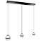 Cyllindra 6.38"H x 5.88"W 3-Light Multi-Light Pendant in Black Chrome