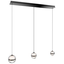 Cyllindra 6.38"H x 5.88"W 3-Light Multi-Light Pendant in Black Chrome