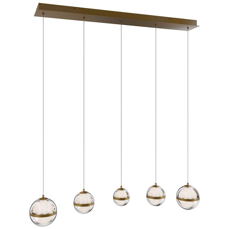 Image 1 Cyllindra 6.38"H x 5.88"W 5-Light Multi-Light Pendant in Aged Brass