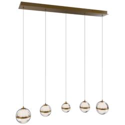 Cyllindra 6.38"H x 5.88"W 5-Light Multi-Light Pendant in Aged Brass