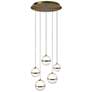 1_Cyllindra 6.38"H x 5.88"W 5-Light Multi-Light Pendant in Aged Brass