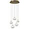 Cyllindra 6.38"H x 5.88"W 5-Light Multi-Light Pendant in Aged Brass