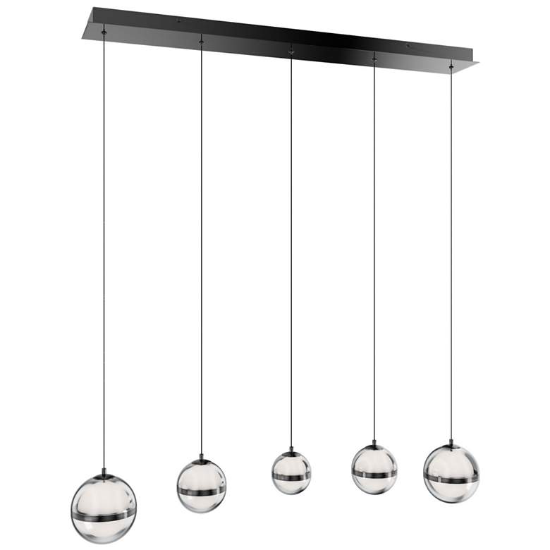 Image 1 Cyllindra 6.38"H x 5.88"W 5-Light Multi-Light Pendant in Black Chrome